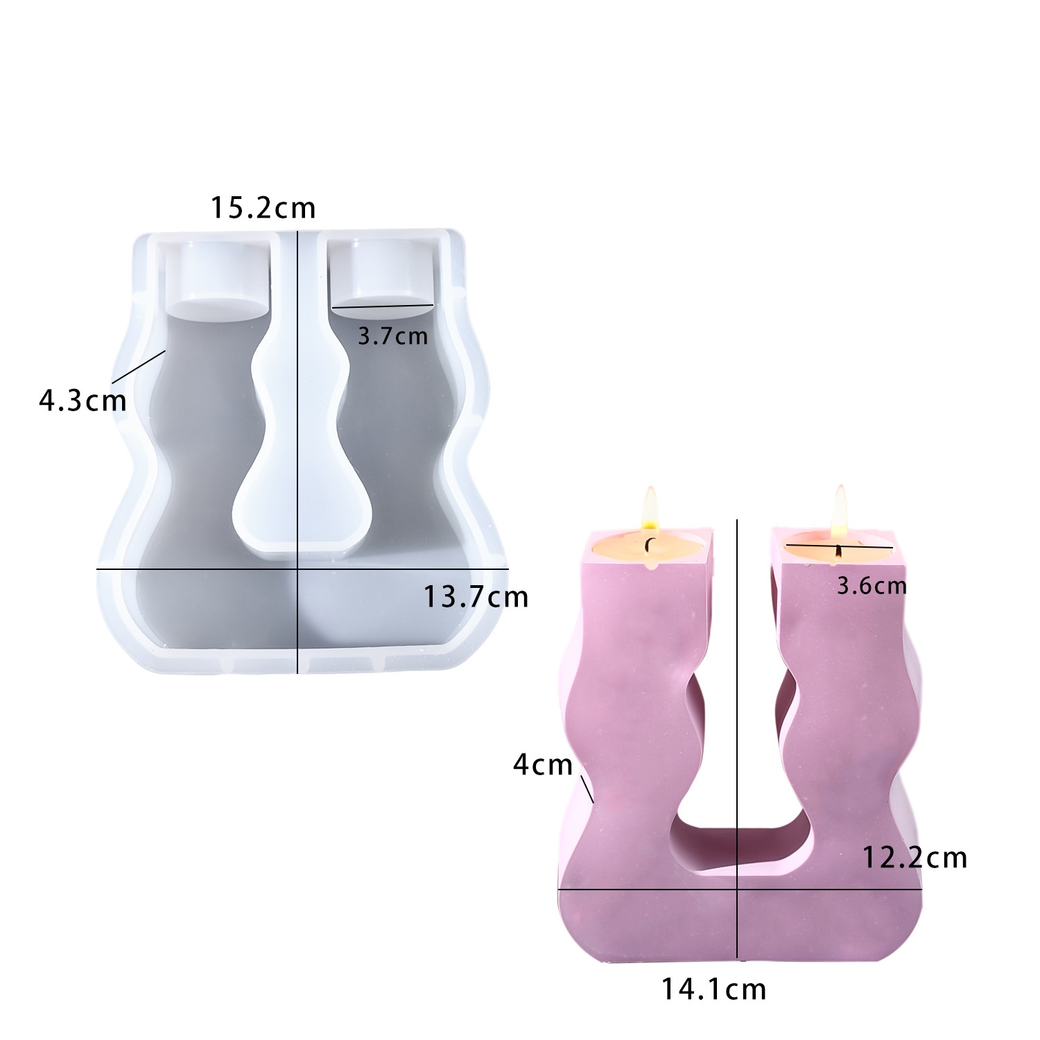 Candle Molds - Molde de silicona en forma de