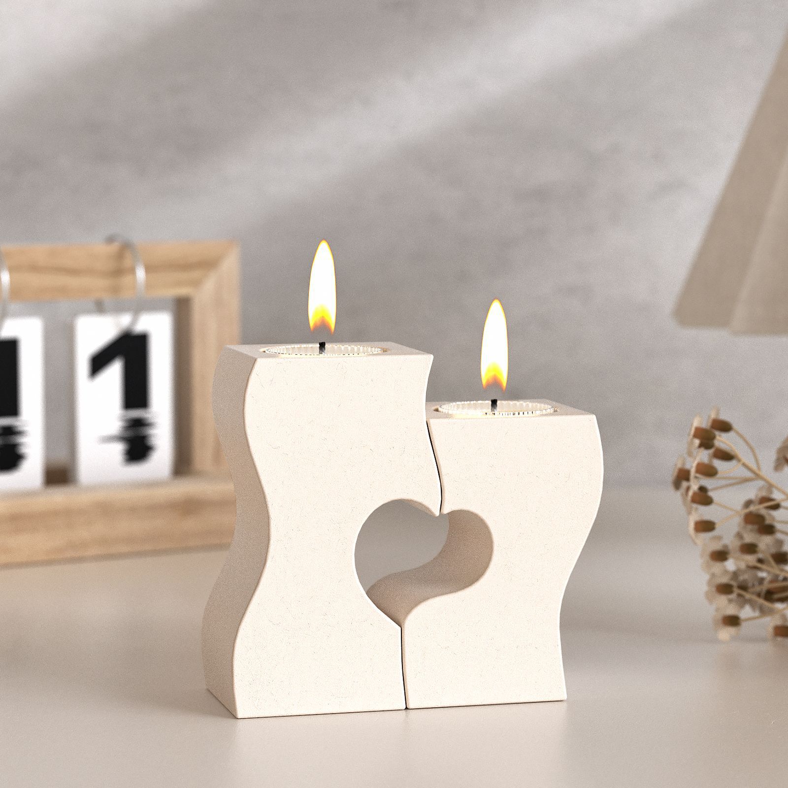 Candle Molds - S corazón candelabro moldes de silicona