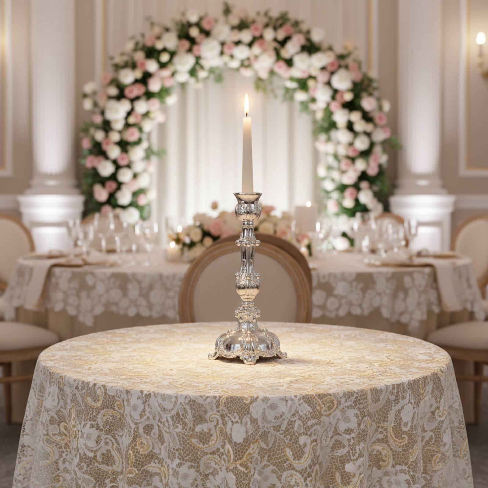 Paraffin Wax - Candelabro de Metal de Diseño Europeo,